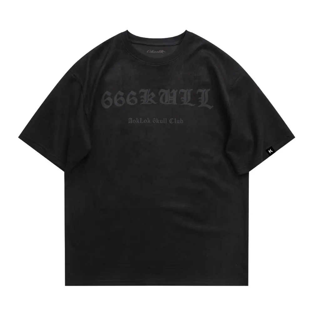 6Kull Vintage Skull Wings Suede T-Shirt