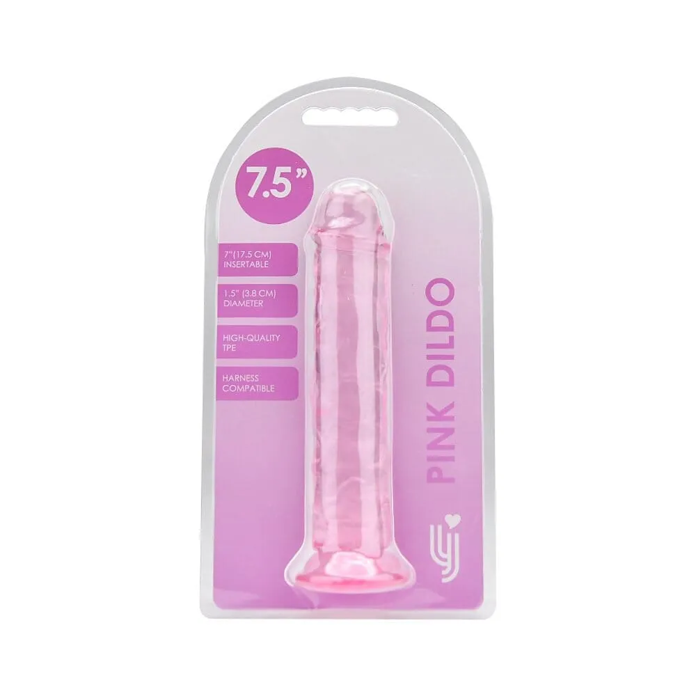 7.5 Inch Clear Suction Cup Dildo - Hands-Free Pleasure