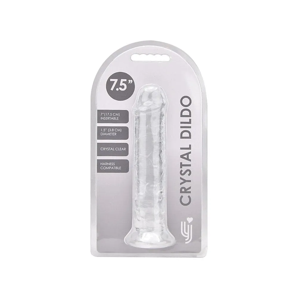 7.5 Inch Clear Suction Cup Dildo - Hands-Free Pleasure