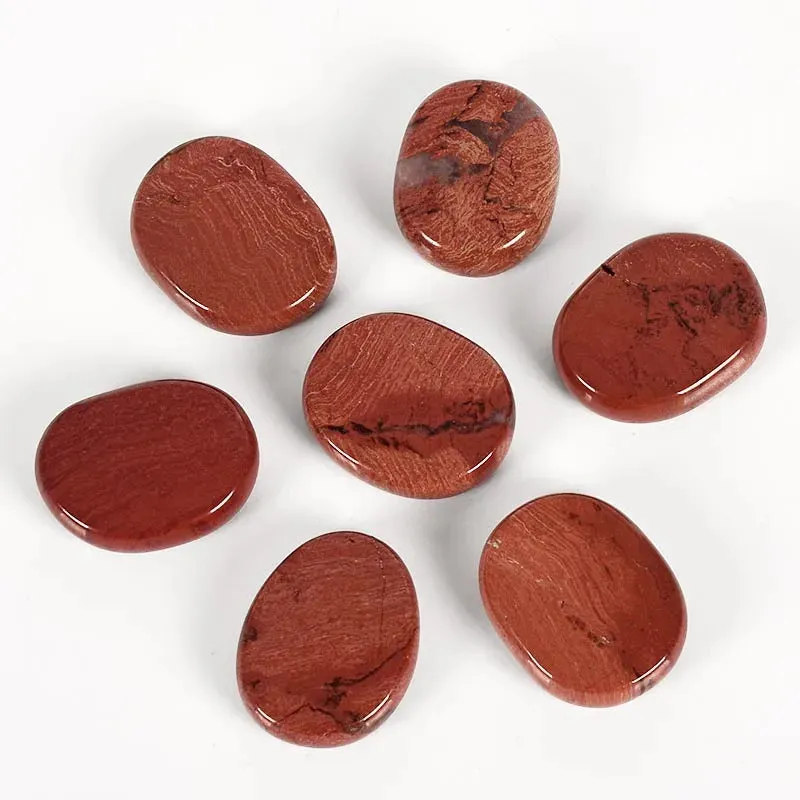 7pcs Flat Natural Crystal Palm Stone