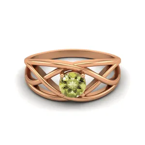 925 Sterling Silver Lemon Quartz Ring Antique Crossover Ring