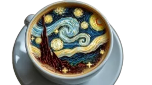 A Cup of Coffee for van Gogh AI Created One of a Kind Digital Download Canvas Poster Wall Art Print DIY Printable Gift Make Your Own Crafts