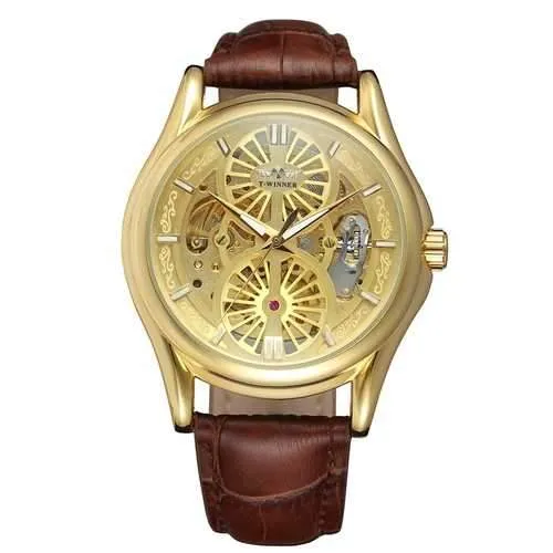 A3 Genuine Leather Strap Automatic Mechanical Watch