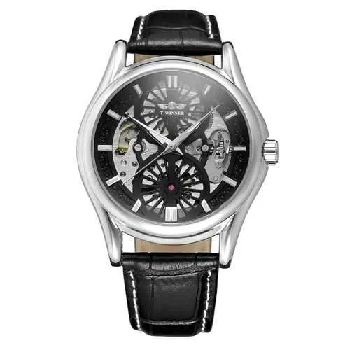 A3 Genuine Leather Strap Automatic Mechanical Watch