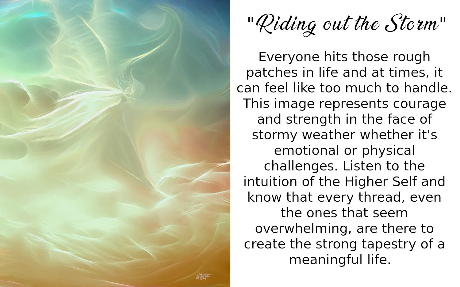 Abstract Art in Warm Pastel Tones, Ethereal Artwork Print, Zen Meditation - Riding out the Storm