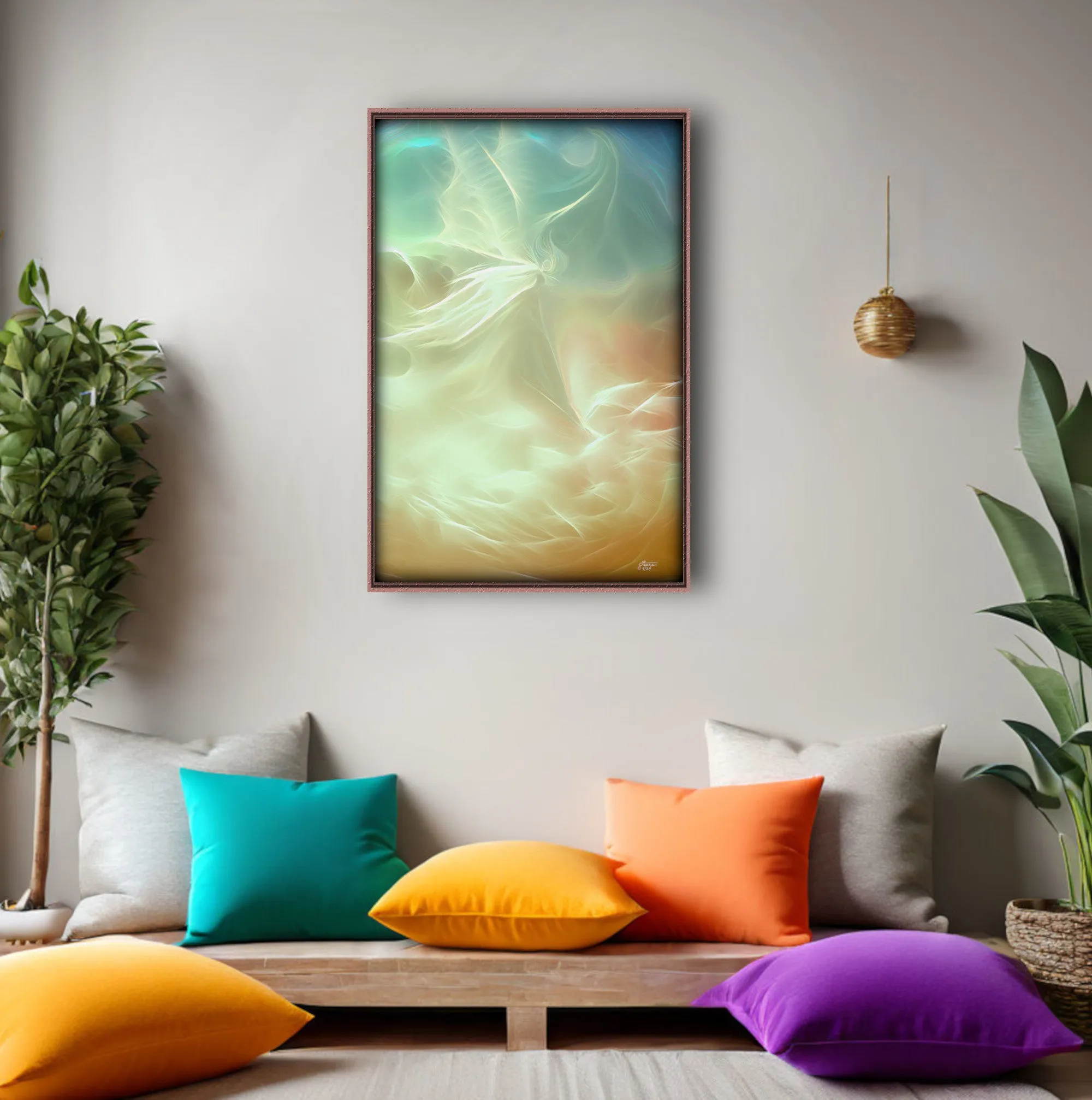 Abstract Art in Warm Pastel Tones, Ethereal Artwork Print, Zen Meditation - Riding out the Storm