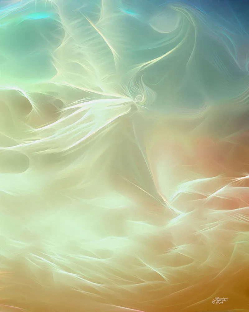 Abstract Art in Warm Pastel Tones, Ethereal Artwork Print, Zen Meditation - Riding out the Storm