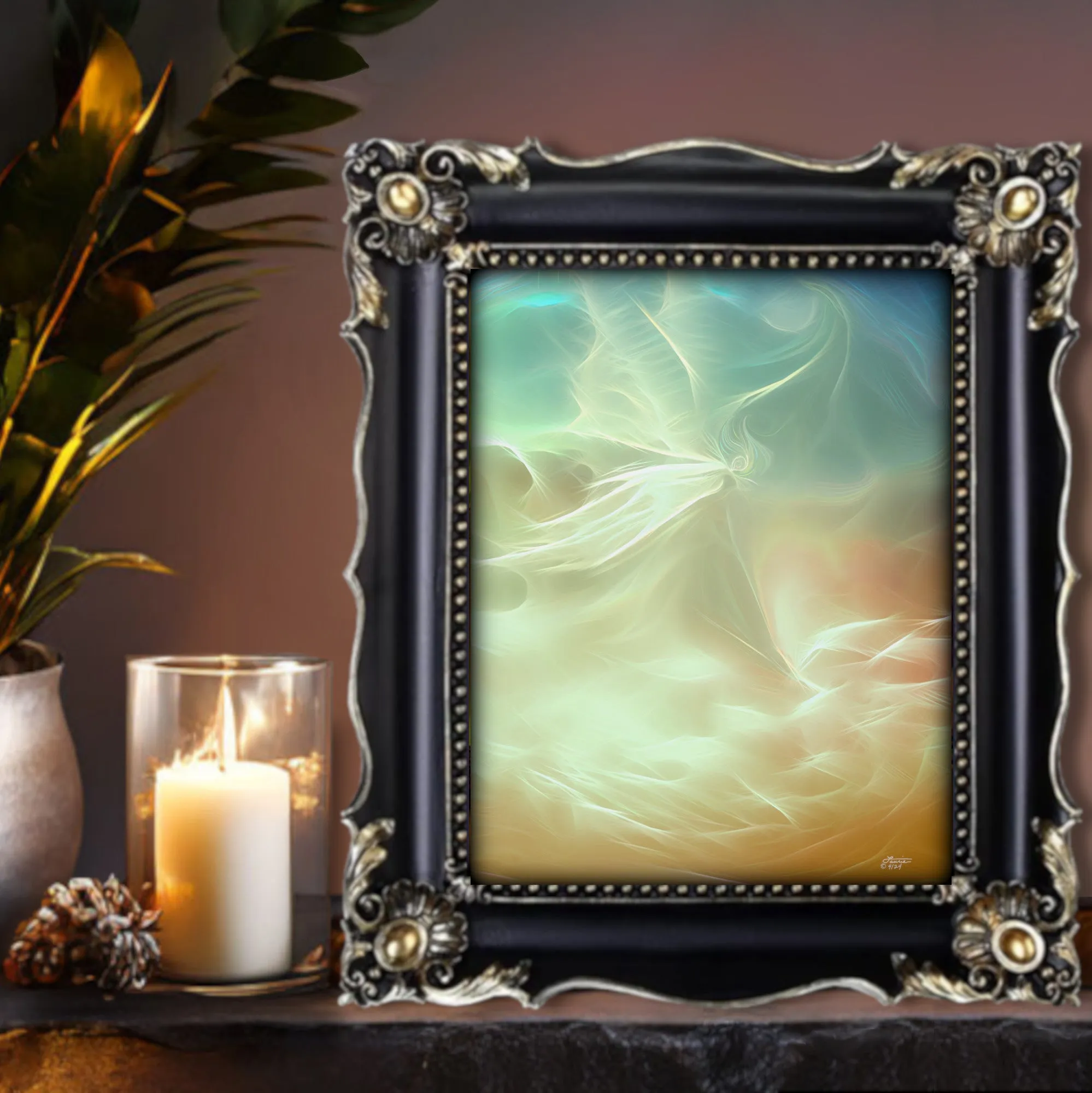 Abstract Art in Warm Pastel Tones, Ethereal Artwork Print, Zen Meditation - Riding out the Storm