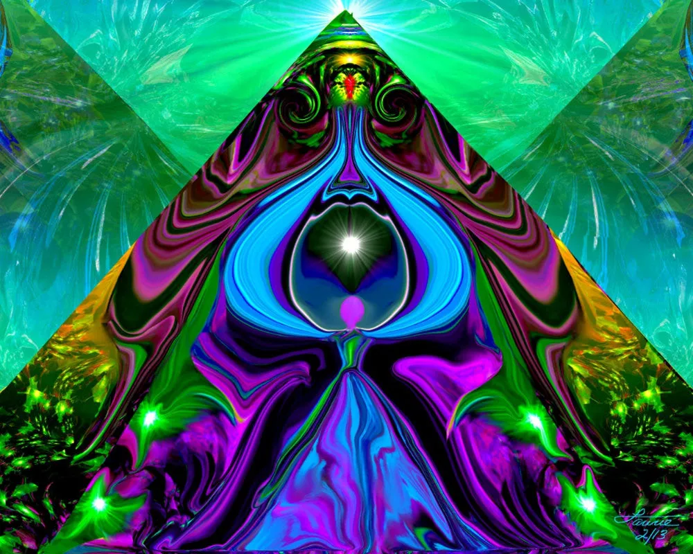 Abstract Chakra Pyramind Angel Art Reiki Print  "The Portal"