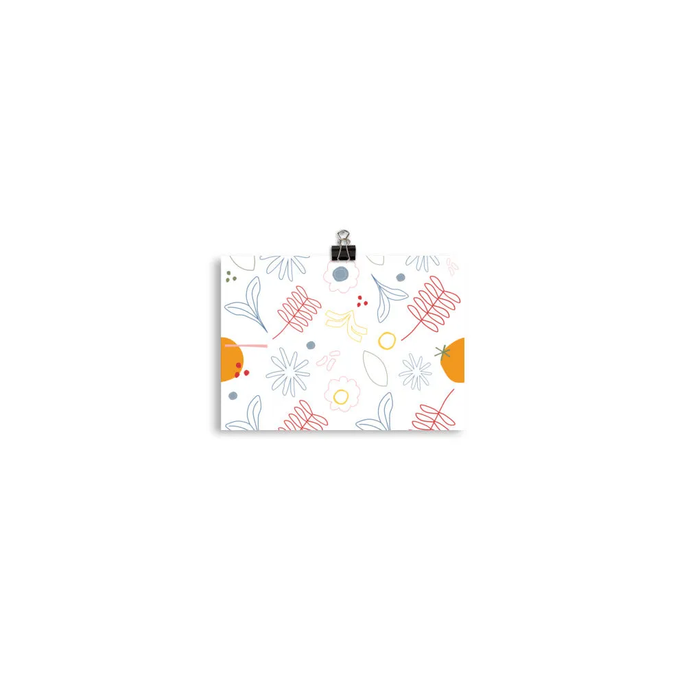 Abstract Floral Boho Design Poster