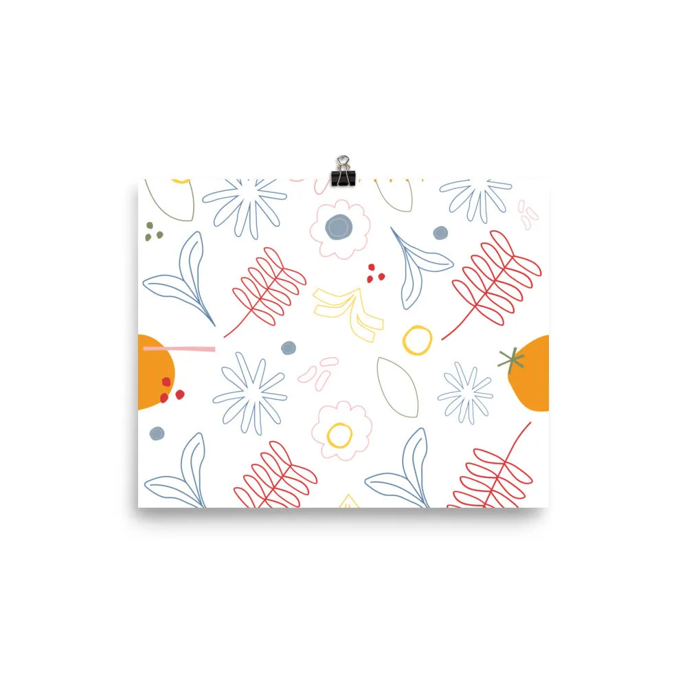 Abstract Floral Boho Design Poster
