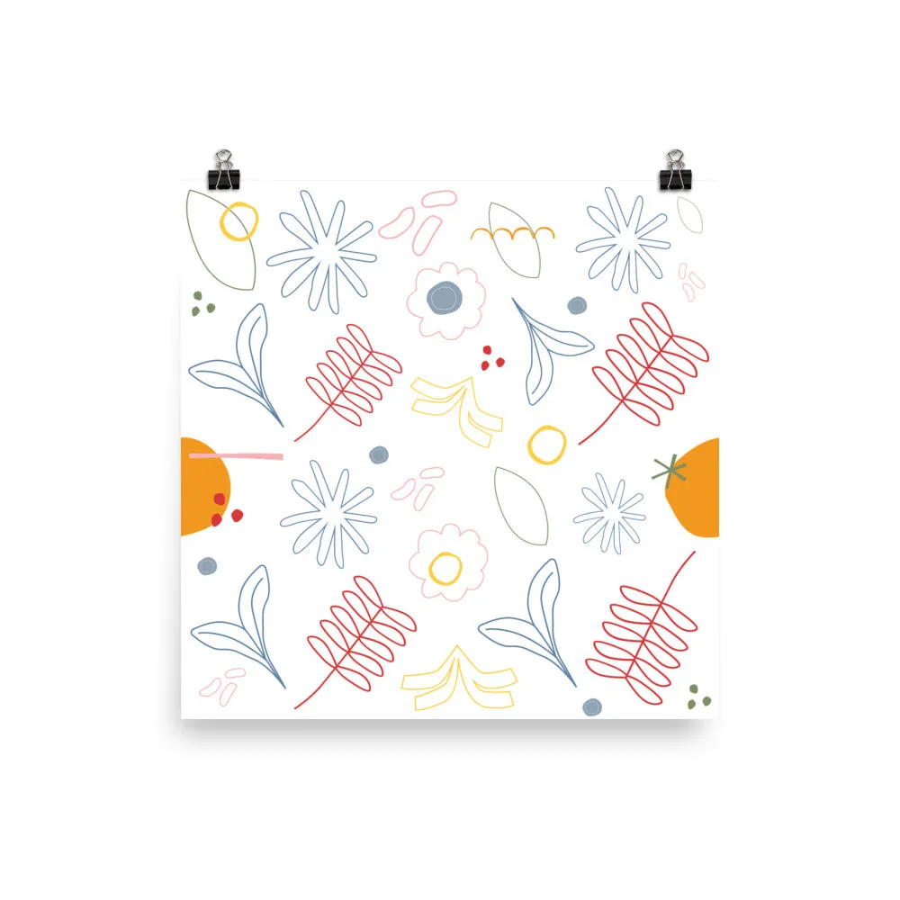 Abstract Floral Boho Design Poster