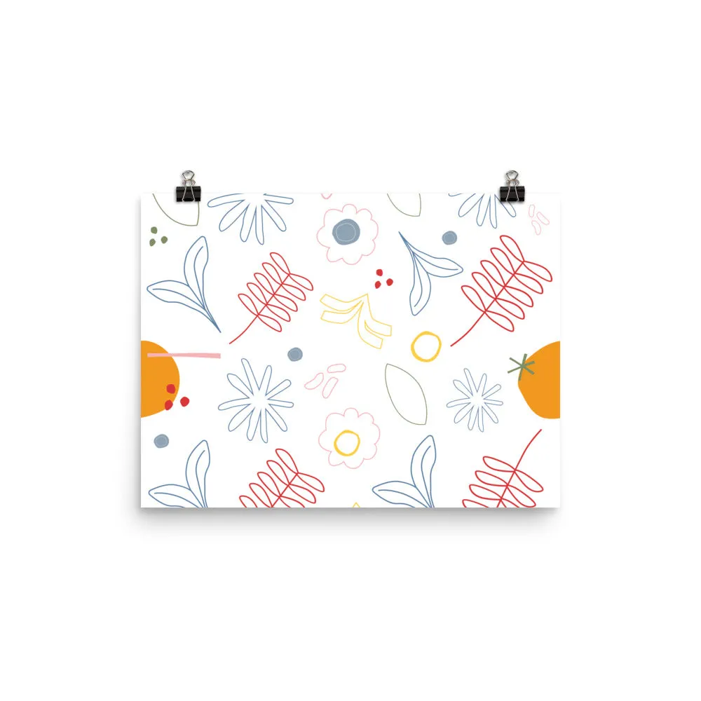 Abstract Floral Boho Design Poster