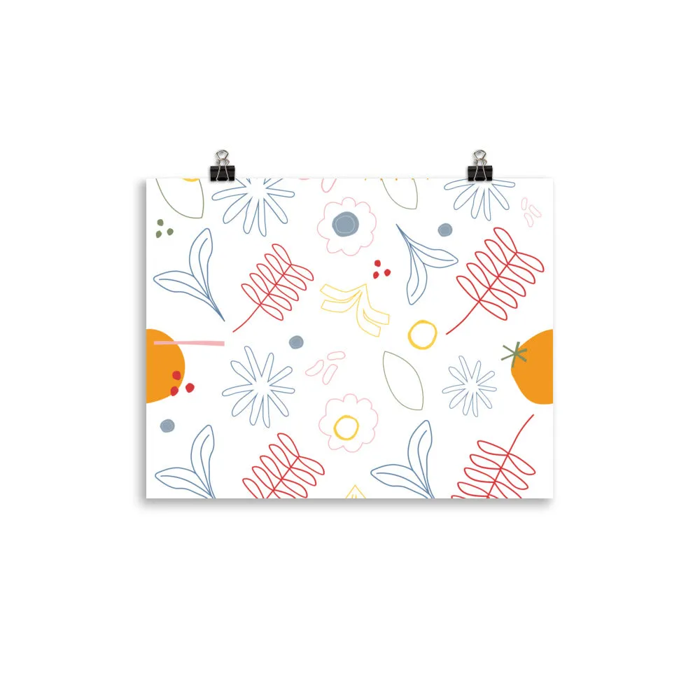 Abstract Floral Boho Design Poster
