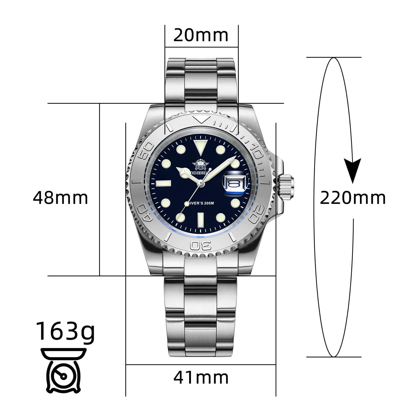 Addiesdive 41mm Quartz Watch Diver's 200M (MY-H3C)