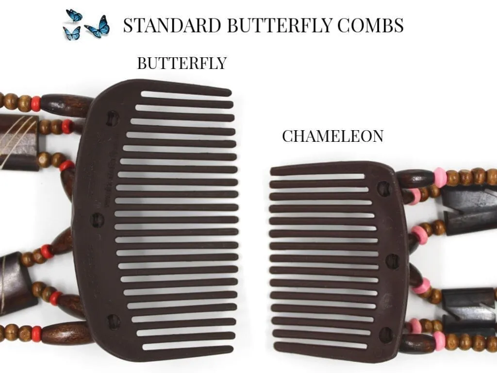 African Butterfly Chameleon Hair Comb - Dupla Blonde 44