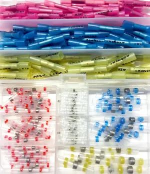 AIRNIX TERMINAL 325 Piece Butt Connector Set; 125pc Heat Shrink Crimp PLUS 200pc Heat Shrink Solder Sleeve Bundle!