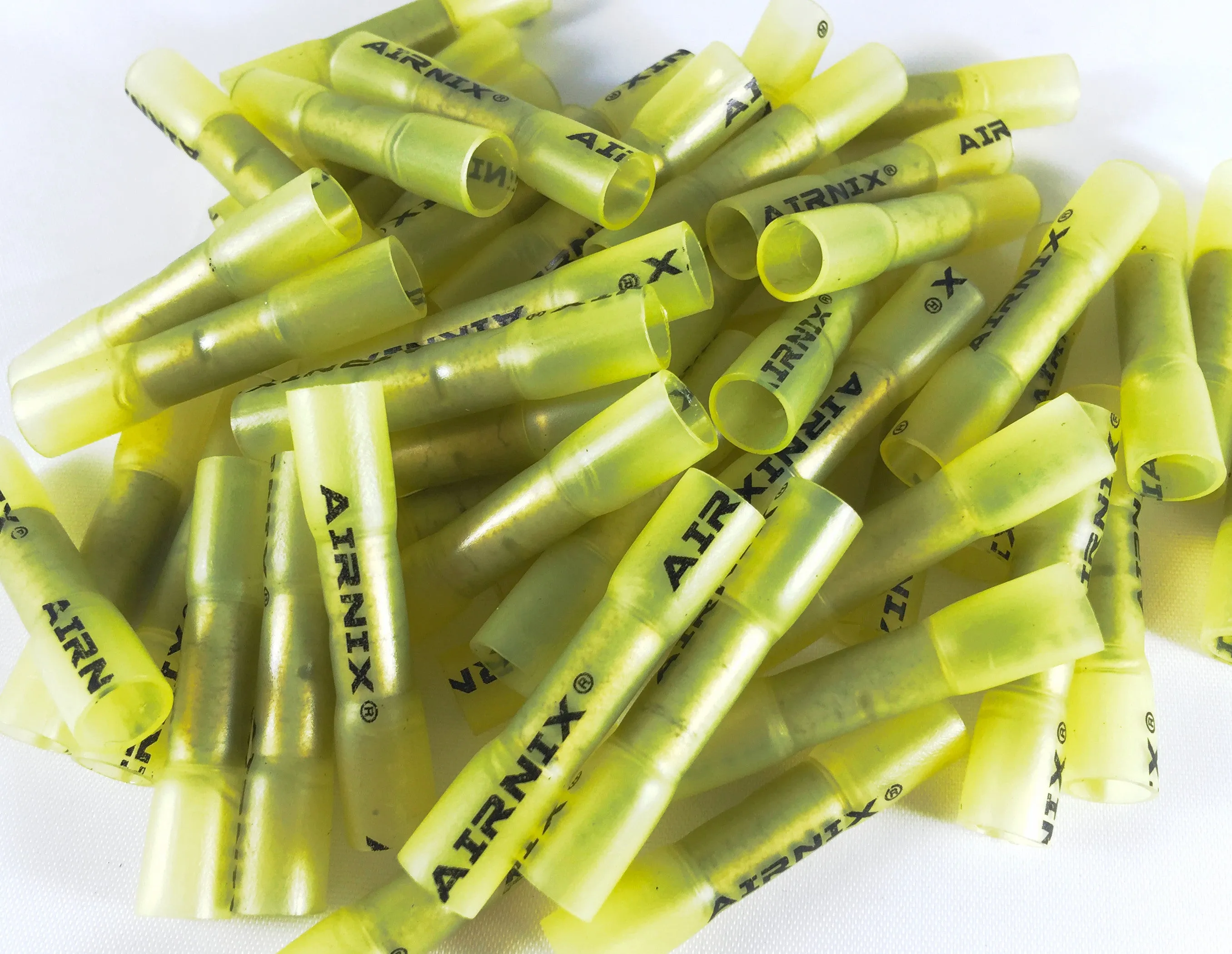 AIRNIX TERMINAL Yellow 12-10AWG Heat Shrink Insulated Crimp Butt Connectors