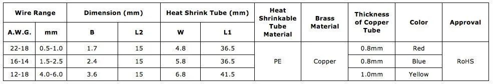 AIRNIX TERMINAL Yellow 12-10AWG Heat Shrink Insulated Crimp Butt Connectors