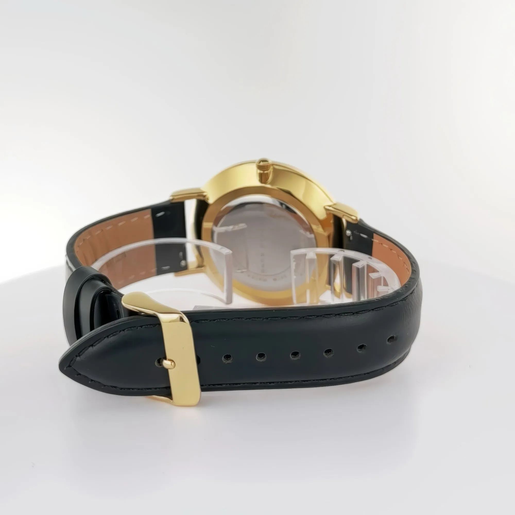 Alfred Sung Metropolitan Date Green Dial Black Leather Strap watch