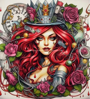 Alice is My Sister - Digital Download, AI Assisted Art, DIY Canvas Wall Poster, Digital Gifting, Junk Journal, Cottage Core