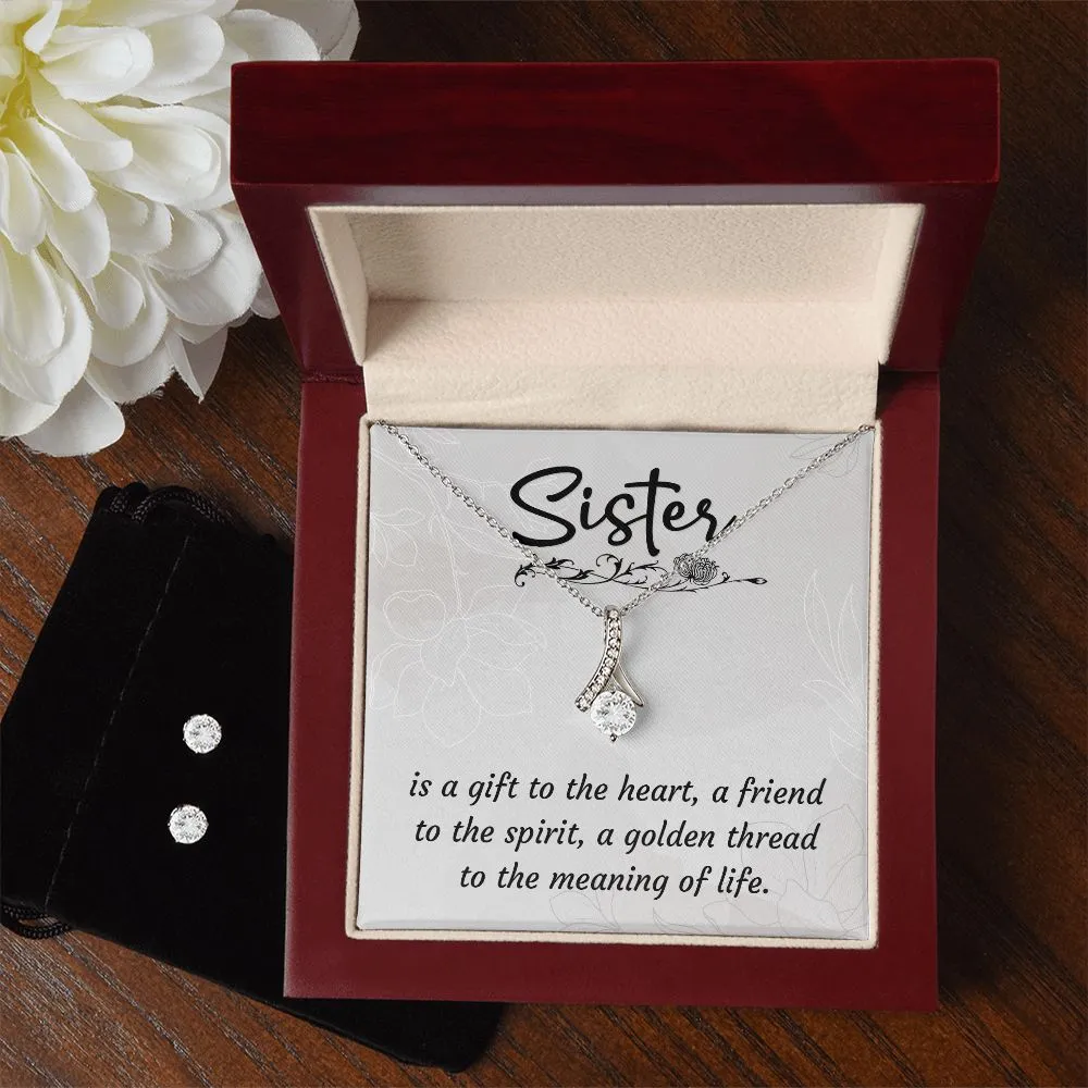 Alluring Beauty Necklace and Cubic Zirconia Earring Set, Sister Gift, Mom, Christmas, Jewelry, Necklace, Message Card
