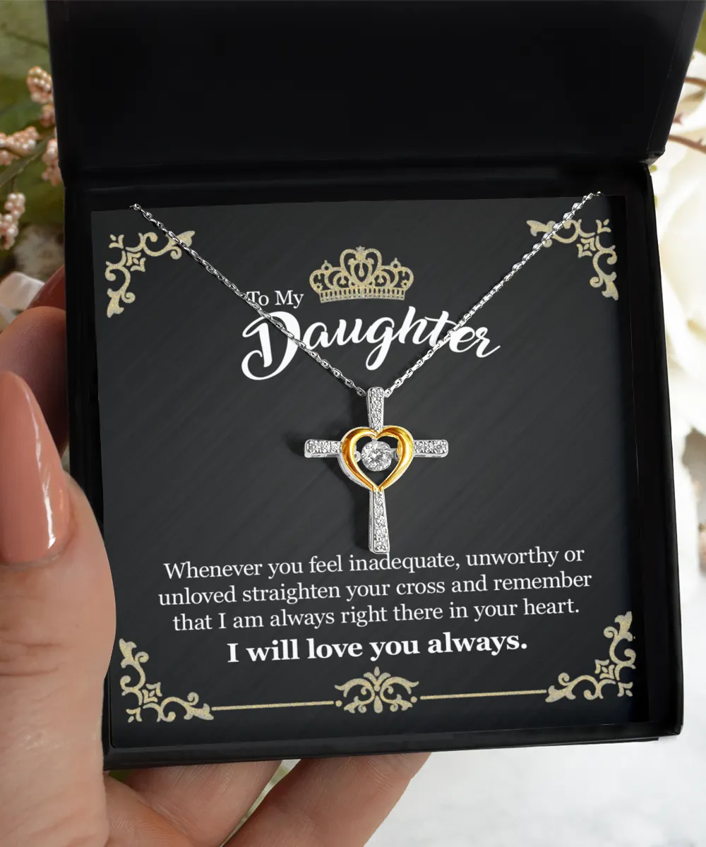 [Almost SOLD OUT] Gift For Daughter - Whenever You Feel - Cross Dancing Necklace With Message Card - Gift For Birthday, Anniversary, Christmas From Dad, Father