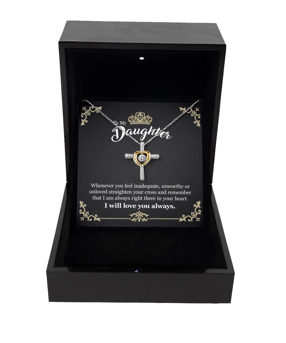 [Almost SOLD OUT] Gift For Daughter - Whenever You Feel - Cross Dancing Necklace With Message Card - Gift For Birthday, Anniversary, Christmas From Dad, Father