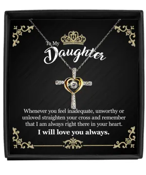 [Almost SOLD OUT] Gift For Daughter - Whenever You Feel - Cross Dancing Necklace With Message Card - Gift For Birthday, Anniversary, Christmas From Dad, Father