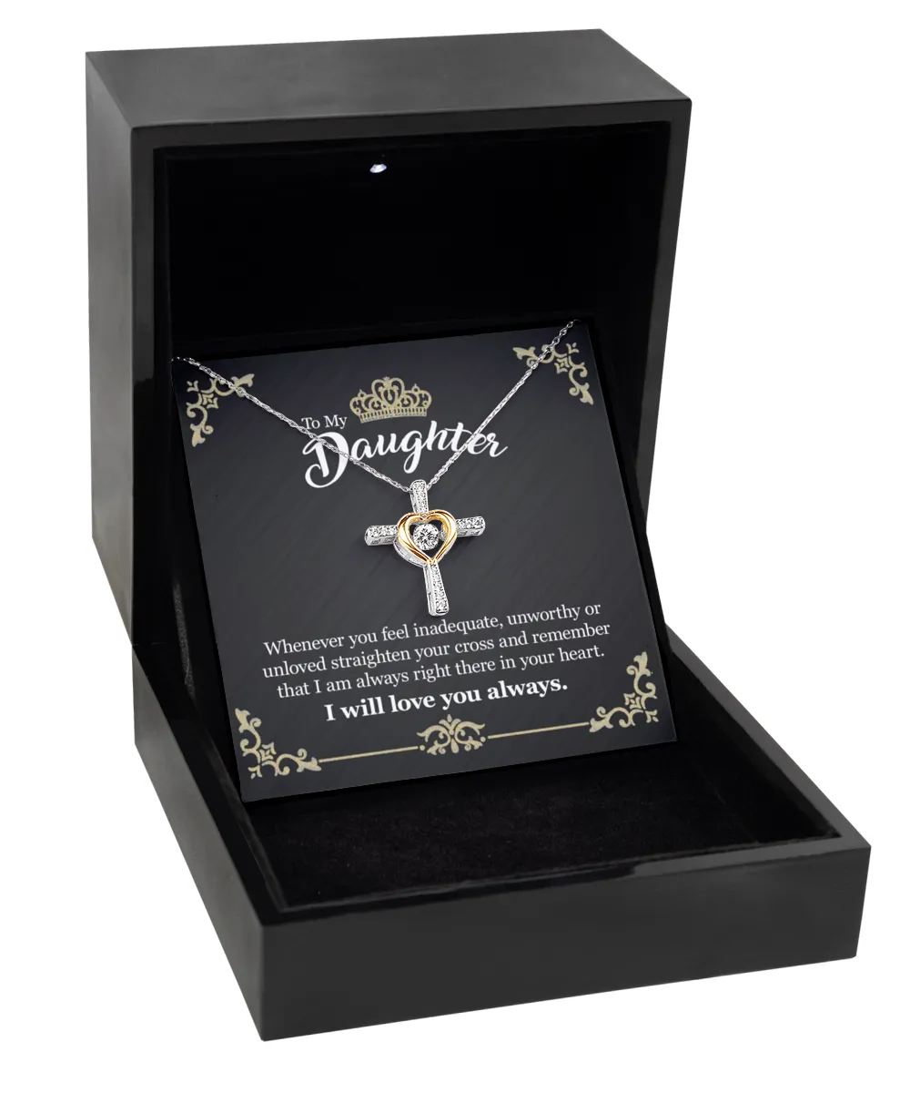 [Almost SOLD OUT] Gift For Daughter - Whenever You Feel - Cross Dancing Necklace With Message Card - Gift For Birthday, Anniversary, Christmas From Dad, Father