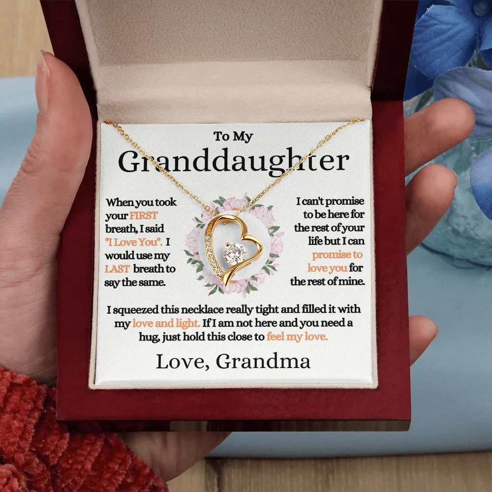 [Almost Sold Out] Granddaughter 14k Gold Heart Necklace - Love, Grandma
