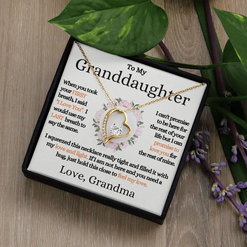 [Almost Sold Out] Granddaughter 14k Gold Heart Necklace - Love, Grandma