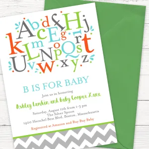 Alphabet Baby Shower Invitation
