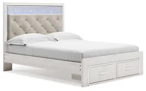 Altyra White Queen Upholstered Storage Bed