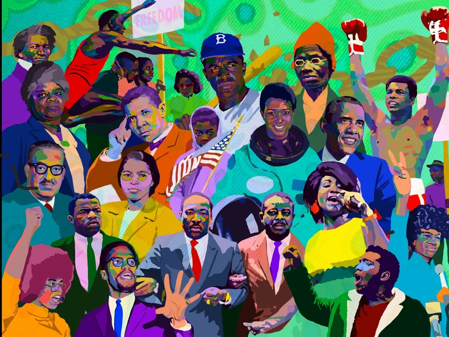 American Royalty - Civil Rights leaders portrait art - Limited Edition Giclee Art Prints - Vakseen Art