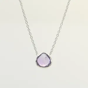 Amethyst Pear-Shaped Bezeled Pendant | Handcrafted Sterling Silver