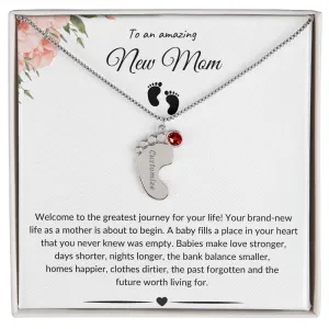 An Amazing New Mom - Baby Feet Necklace