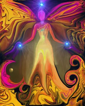 Angel Art Wall Decor Reiki Energy Art Chakra Healing Original Art Print