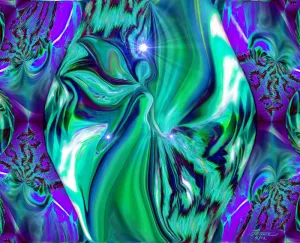 Angel Wall Decor, Abstract Chakra Art, Reiki Healing Energy, "Rebirth"