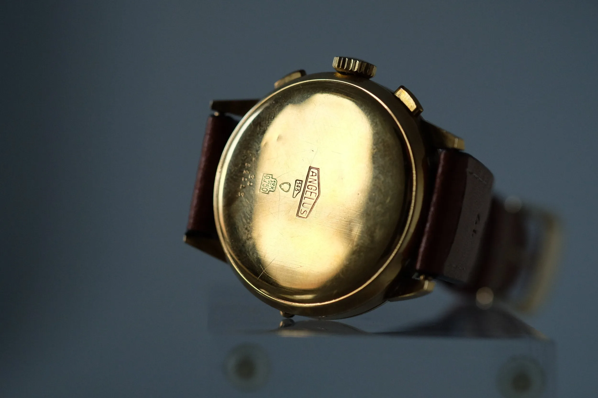 Angelus Chronodato Triple Date Chronograph in Gold