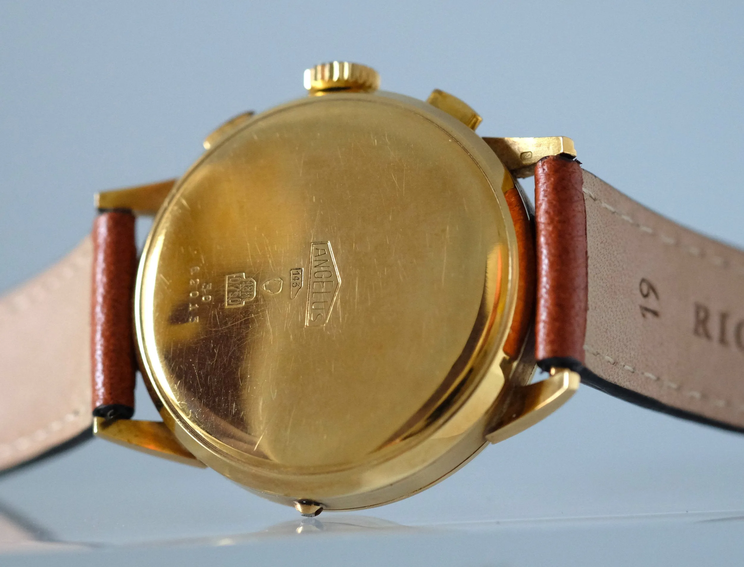 Angelus Chronodato Triple Date Chronograph in Gold