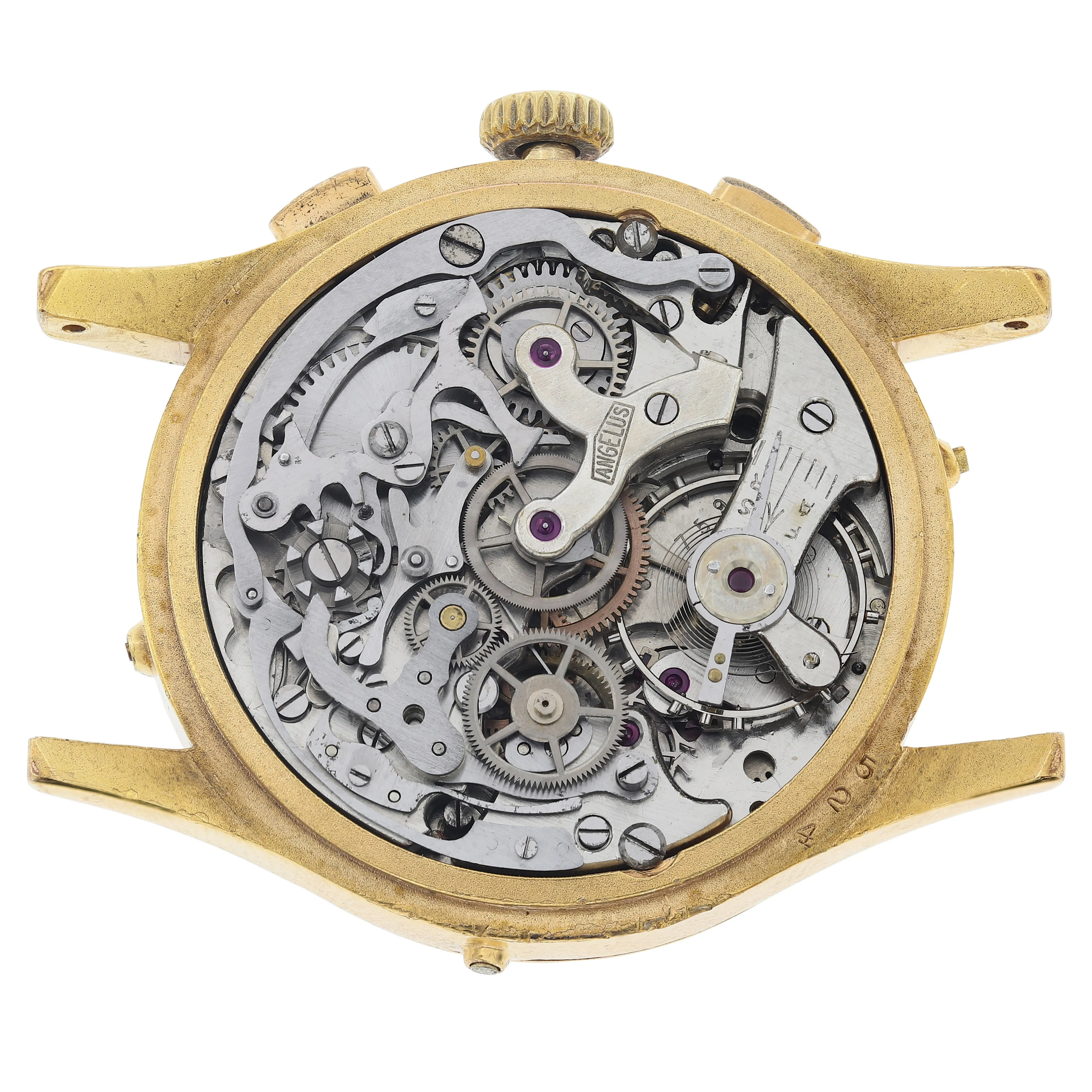 Angelus Chronodato Triple Date Chronograph Manual Cal. SF 217 c. 1944 Gold-plated 39 mm