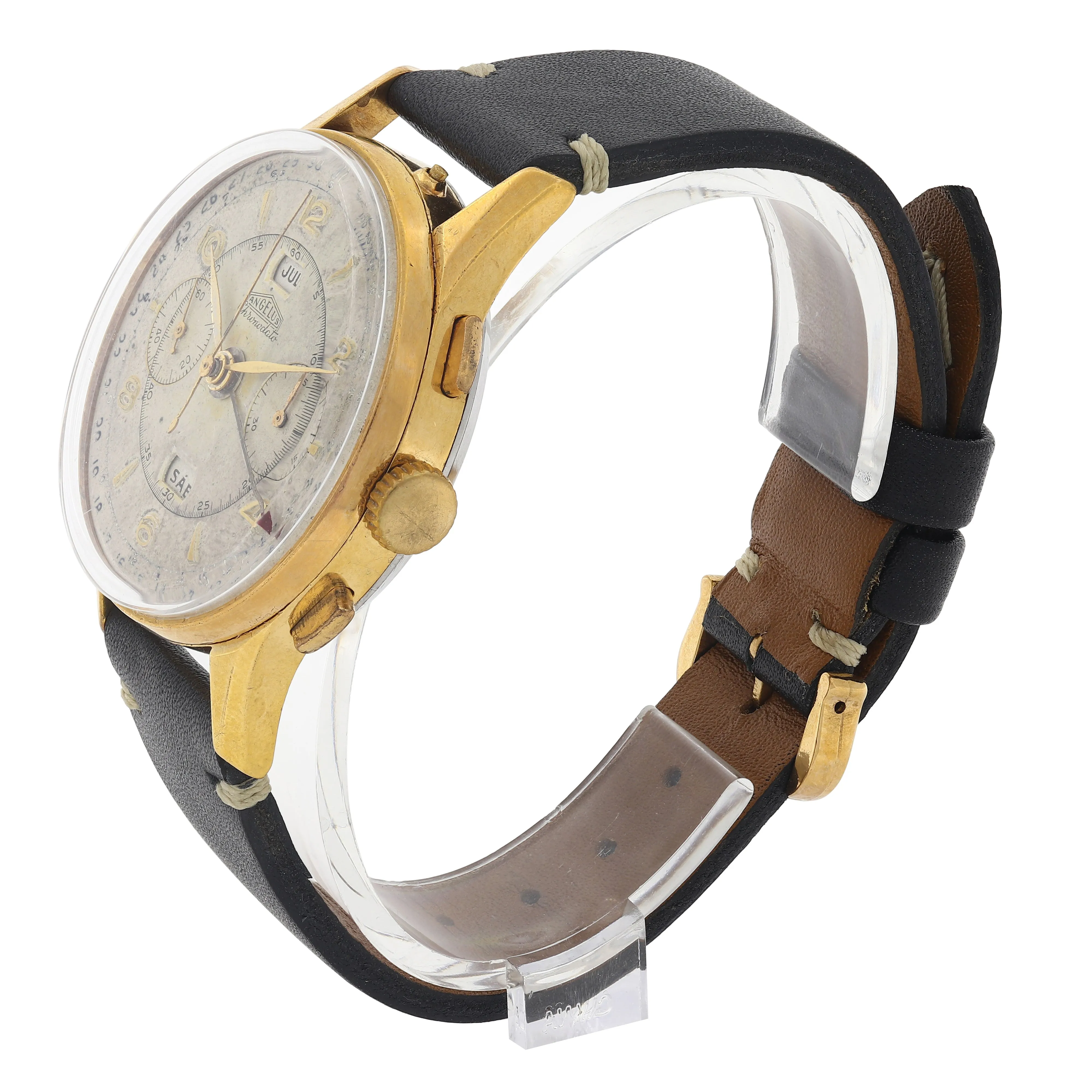 Angelus Chronodato Triple Date Chronograph Manual Cal. SF 217 c. 1944 Gold-plated 39 mm