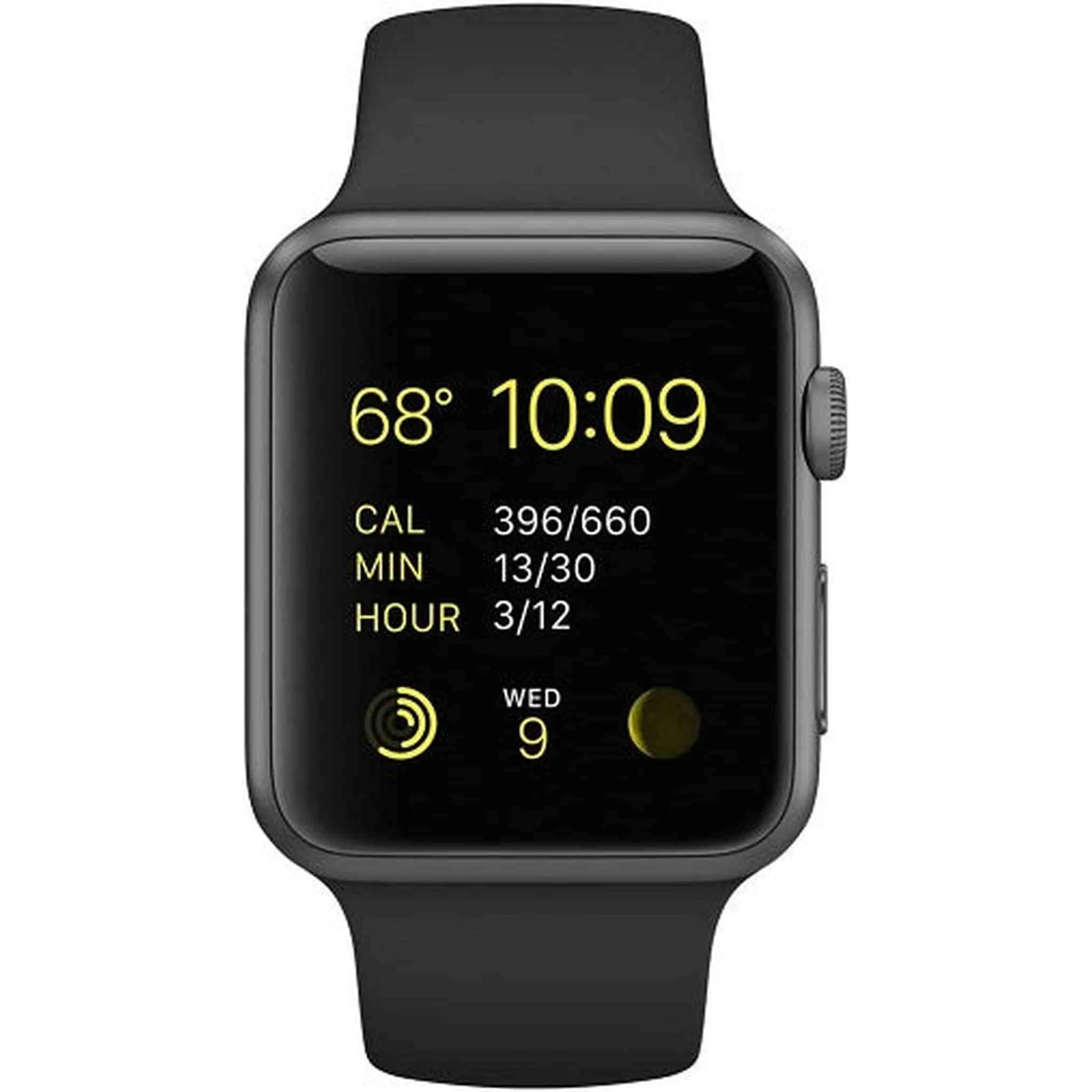 Apple Watch 42mm Space Gray Aluminum Black Sport Band