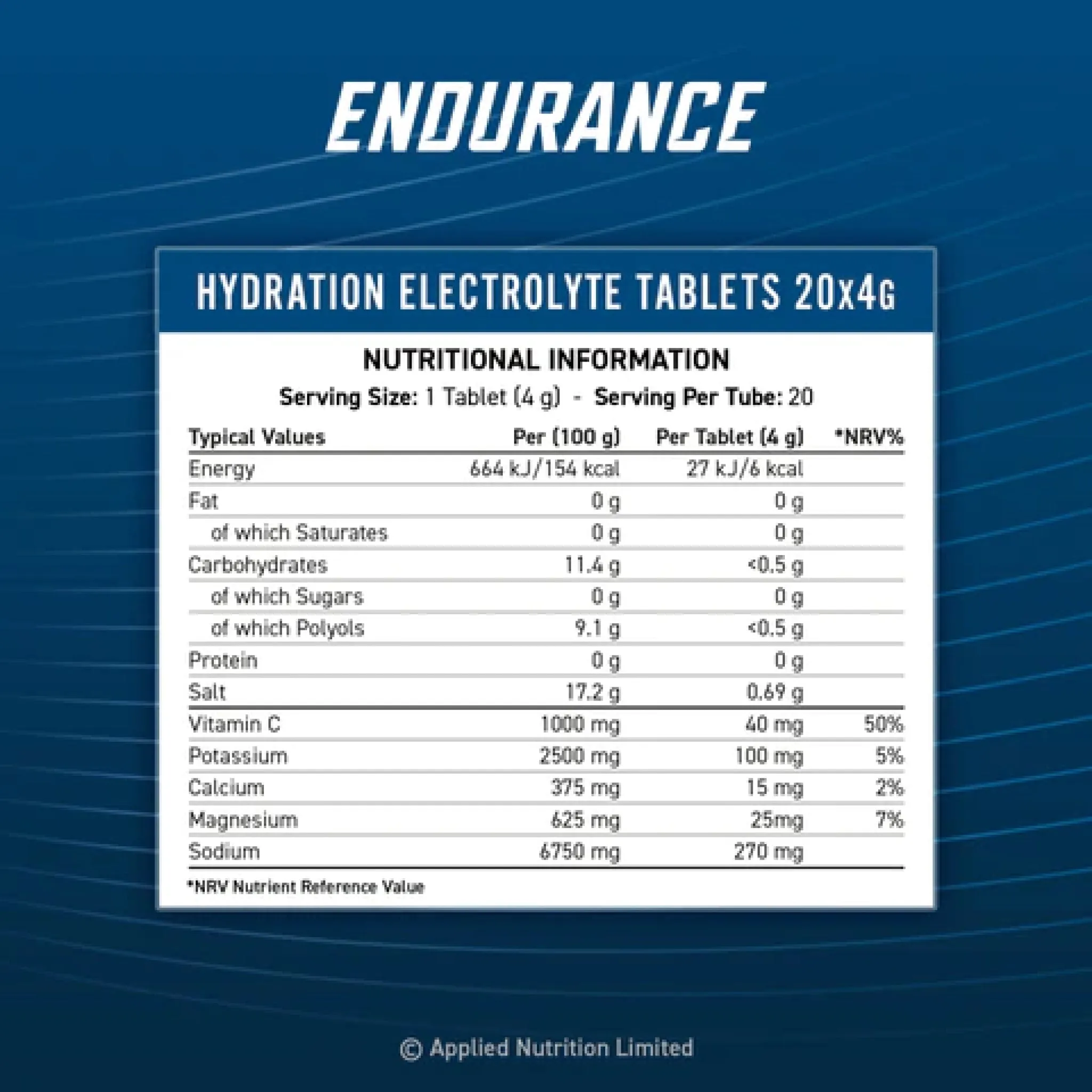 Applied Nutrition Endurance Hydration Electrolyte Effervescent Tablets