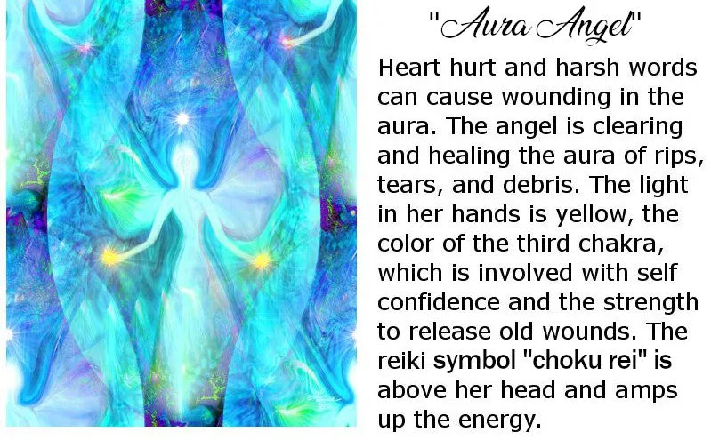 Aqua Angel Art Bracelet, Positive Energy and Meaning, Silver Wire Cuff - "Aura Angel"