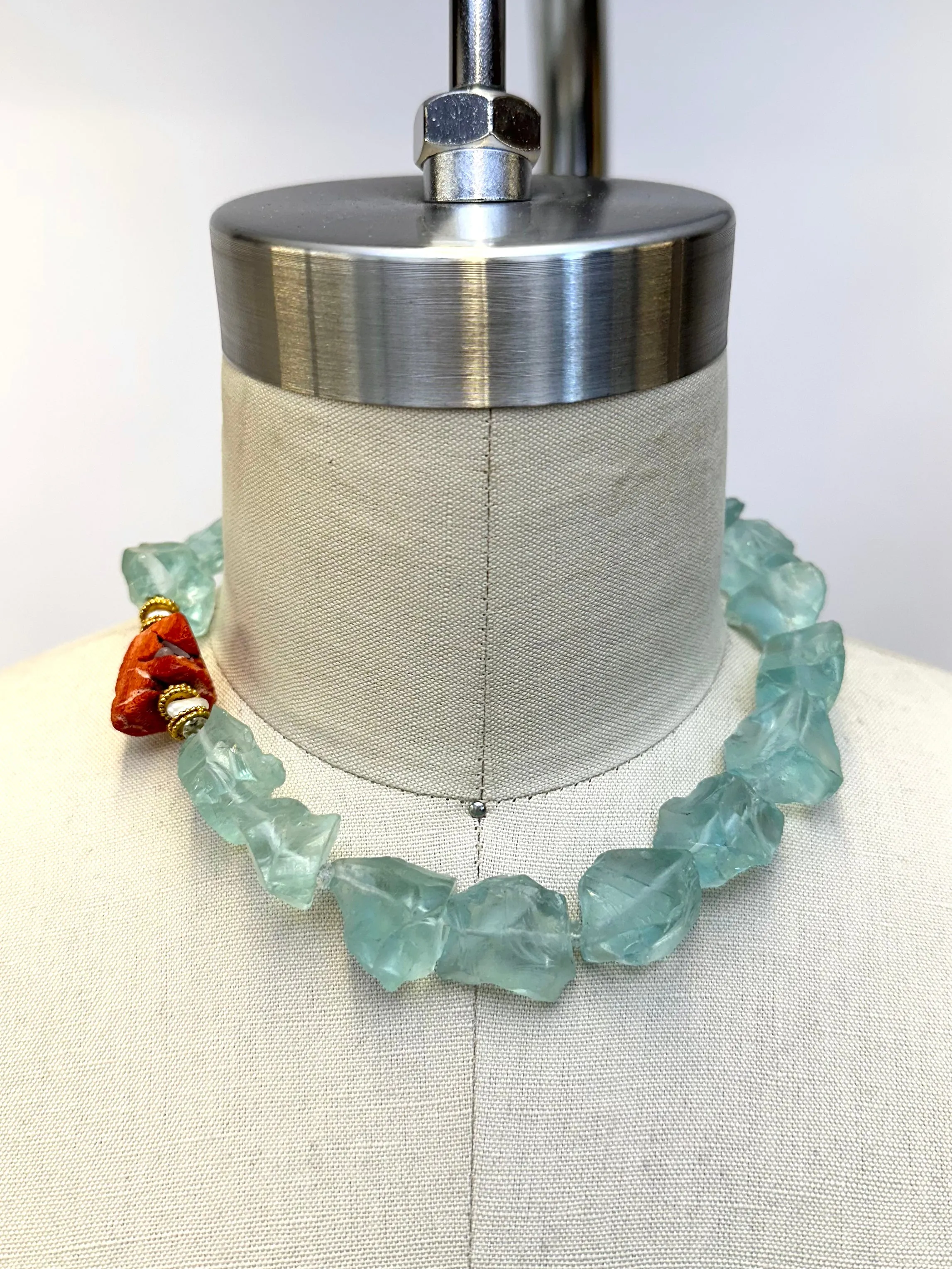Aquamarine & Coral Sea Necklace*