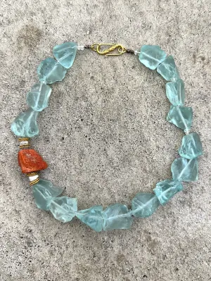 Aquamarine & Coral Sea Necklace*
