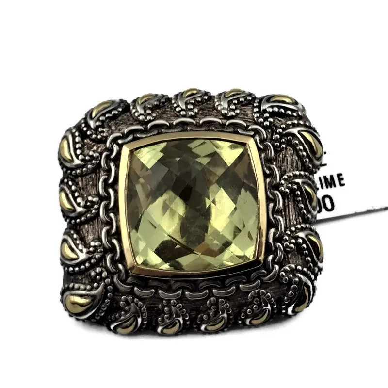 Argendor Lime Quartz Designer Pendant in 925 Sterling Silver with 18KY Gold Accents, New item #ARI003-LQ (Copy)