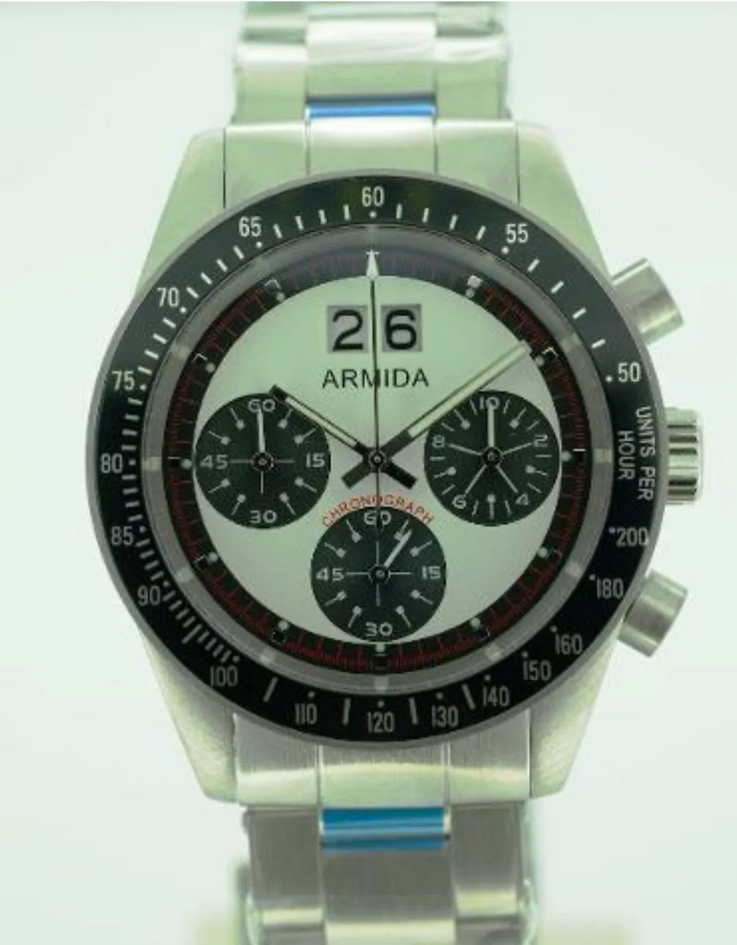 Armida A10 Black bezel Chronograph watch